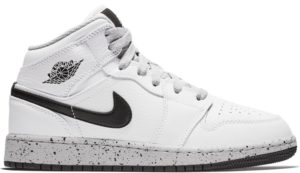 Jordan 1 Mid White Cement (GS) White/Black-Wolf Grey (554725-115)