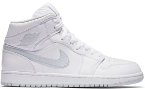 Jordan 1 Mid White Pure Platinum Swoosh White/Pure Platinum (554724-108)