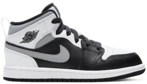 Jordan 1 Mid White Shadow (PS) Black/Medium Grey-White (640734-073)