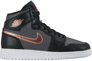 Jordan 1 Retro High Black Metallic Red Bronze Dark Grey (GS) Black/Metallic Red Bronze-Dark Grey-White (705300-006)