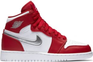 Jordan 1 Retro High Silver Medal (GS) Gym Red/Metallic Silver-White (705300-602)