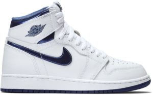 Jordan  1 Retro Metallic Navy 2016 (GS) White/Metallic Navy (575441-106)