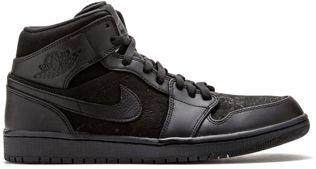 Jordan 1 Retro Mid Jeter Laser NYC Exclusive Black Black/Black-Black (554724-011)
