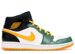 Jordan 1 Retro Sonics Gorge Green/University Gold-White-Black (554724-307)