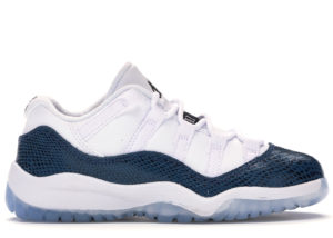 Jordan 11 Retro Low Snake Navy 2019 (PS) White/Black-Navy (CD6848-102)