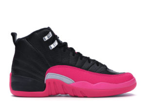 Jordan  12 Retro Black Deadly Pink (GS) Black/Deadly Pink-Metallic Silver (510815-026)