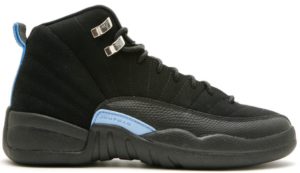 Jordan 12 Retro Nubuck (GS) Black/White-University Blue (153265-018)