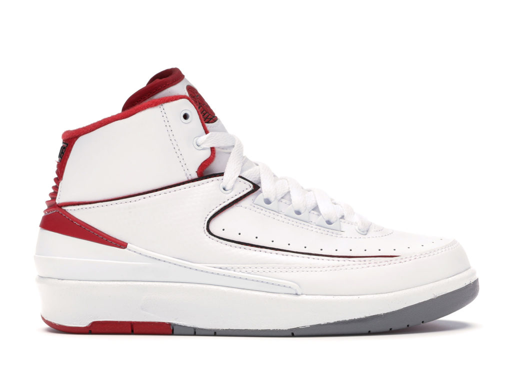 Jordan 2 Retro White Red 2014 (GS) White/Black-Varsity Red-Cement Grey (395718-102)