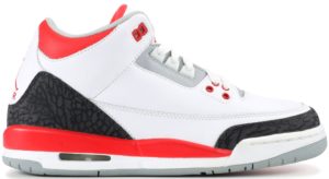 Jordan  3 Retro Fire Red 2007 (GS) White/Fire Red-Cement Grey (834014-161)