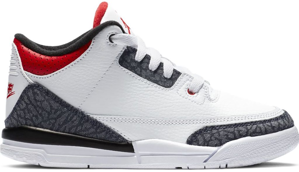Jordan 3 Retro SE-T Fire Red Denim (PS) White/Fire Red-Black (DB4168-100)