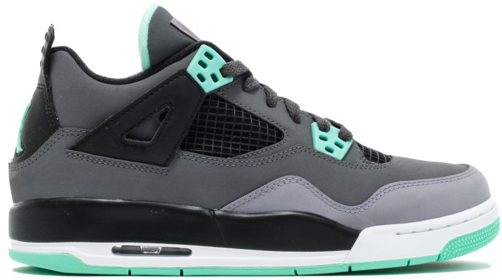 Jordan 4 Retro Green Glow (GS) Dark Grey/Grn Glw-Cmnt Grey-Black (408452-033)