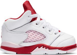 Jordan  5 Retro White Pink Red (TD) White/Pink Foam-Gym Red (725172-106)