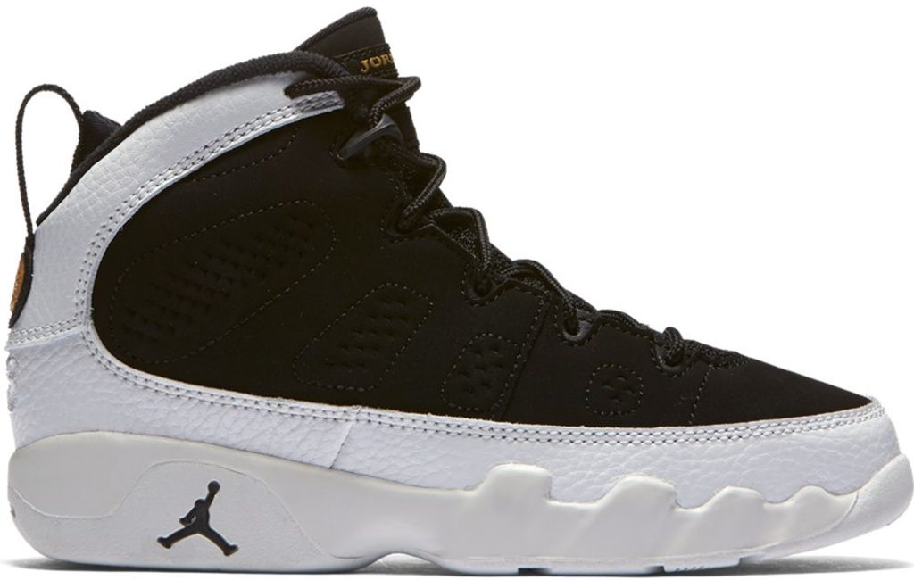 Jordan 9 Retro City of Flight (PS) Black/Black-Summit White-Metallic Gold (401811-021)