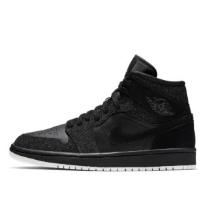 Air Jordan Nike AJ I 1 WMNS Mid Glitter Black (BQ6472-001)
