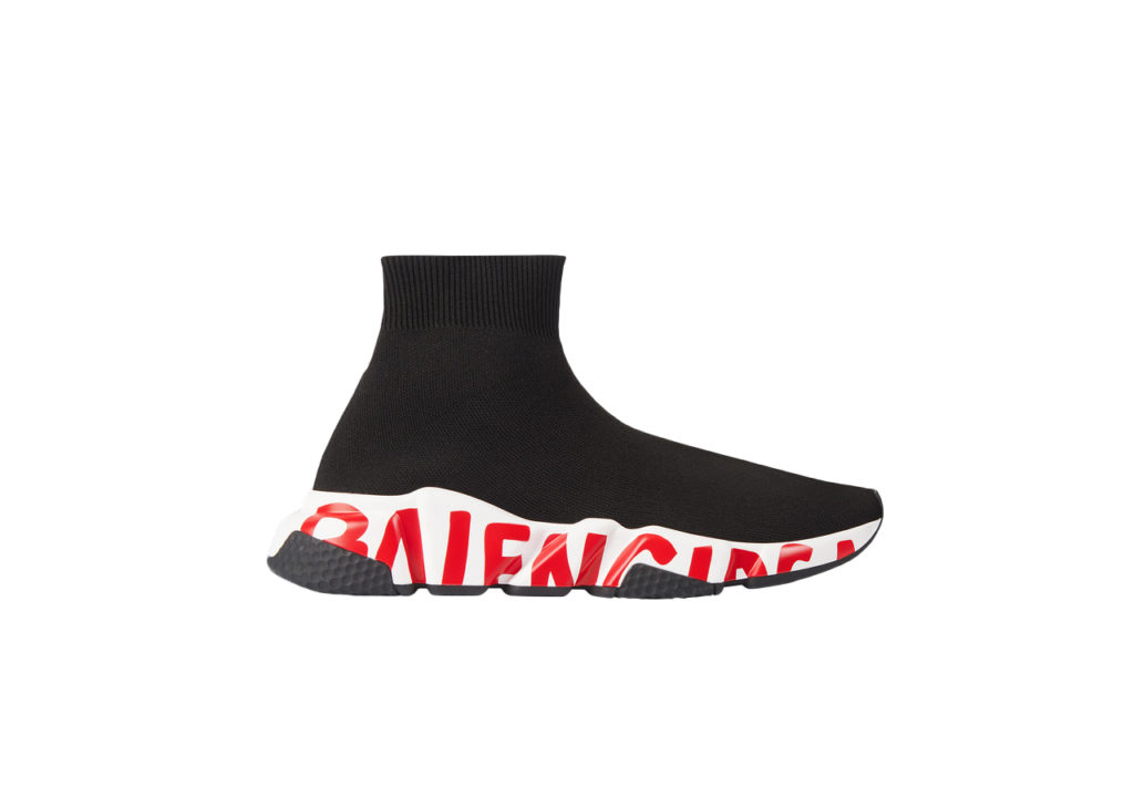 Balenciaga Graffiti Speed Red Sole (W) Black/Red/White (605942W05GE1095)