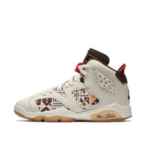 Jordan 6 Retro Quai54 Sail Brown 2020 (GS) Sail/Team Orange-Gum Light Brown-Baroque Brown (CZ6506-100)