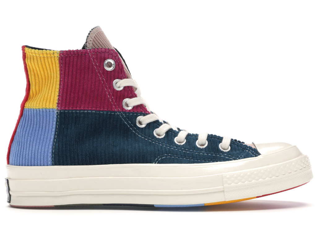 Converse Chuck Taylor All-Star 70s Hi Corduroy Patchwork Gold Navy University Gold/Green/Navy (166532C)
