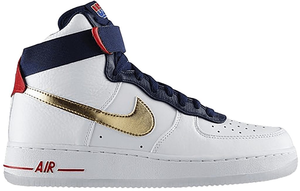 Nike Air Force 1 High Olympic (2012) White/Metallic Gold-Midnight Navy (525317-100)