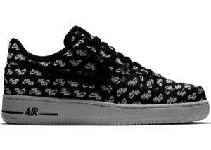 Nike Air Force 1 Low All Over Logo Black Black/Black-White (AH8462-001)