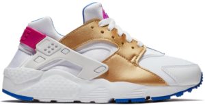 Nike Air Huarache Run Peanut Butter & Jelly (GS) White/Metallic Gold-Racer Blue (654280-109)