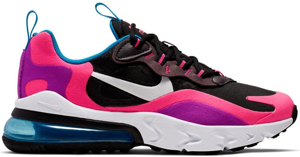 Nike Air Max 270 React Black Hyper Pink Vivid Purple (GS) Black/White-Hyper Pink-Vivid Purple (BQ0101-001)