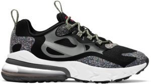 Nike  Air Max 270 React  Grind Black (GS) Black/Smoke-White-Light Smoke Grey (CN8282-001)