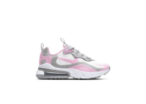 Nike Air Max 270 React White Pink (GS) White/Light Solar Flare Heather/Metallic Silver (BQ0103-104)