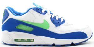 Nike  Air Max 90 Seahawks White/Light Poison Green-Blue Sapphire (312642-131)