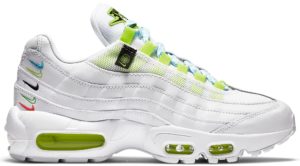 Nike  Air Max 95 Worldwide White White/White-Volt-Blue Fury (CV9030-100)