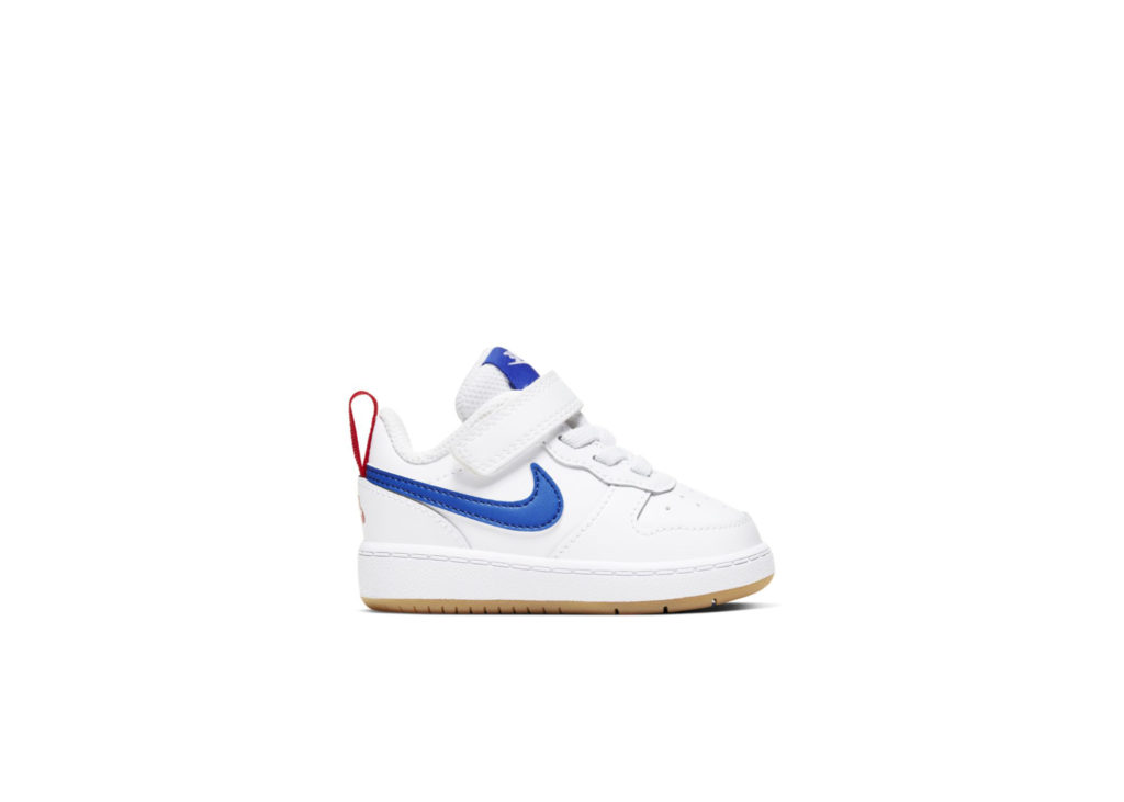 Nike Borough Low 2 White Blue (TD) White/University Red/Gum Light (BQ5453-109)