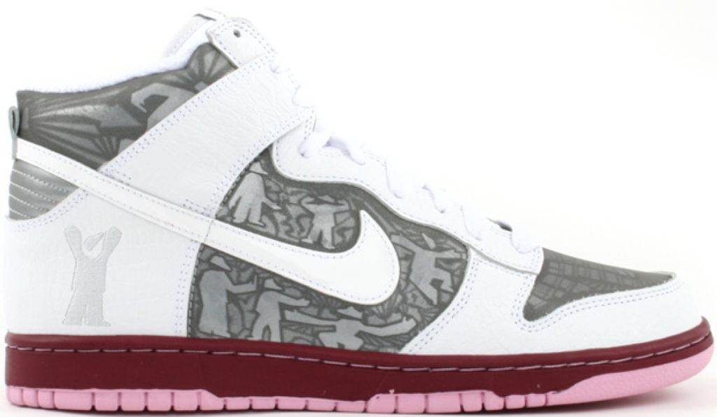 Nike Dunk High Cowboy (Sole Collector) White/White-Reflective Silver-Team Red (315605-111)
