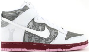 Nike Dunk High Cowboy (Sole Collector) White/White-Reflective Silver-Team Red (315605-111)
