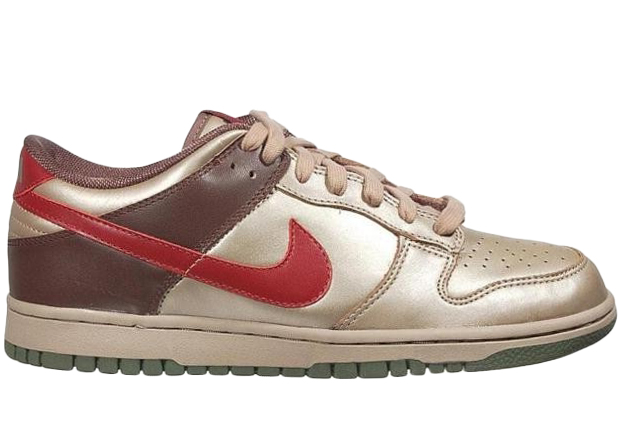 Nike Dunk Low Metallic Zinc (W) Metallic Zinc/Baroque Brown/Red (309324-062)