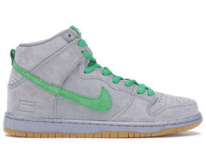 Nike Dunk SB High Silver Box Metallic Silver/Hyper Green-Gum Yellow (313171-039)