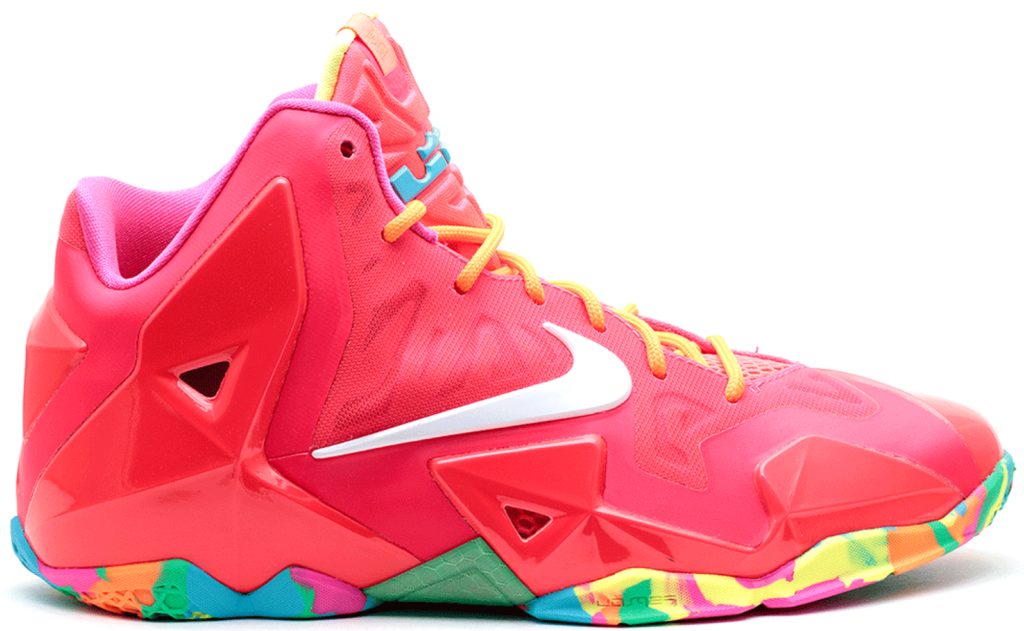 Nike LeBron 11 Fruity Pebbles (GS) Laser Crimson/White-Pink Flash-Total Orange (621712-600)