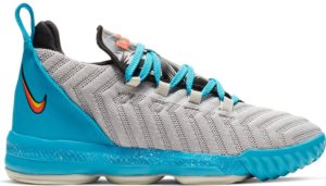 Nike  LeBron 16 Tropical Beach (PS) Light Bone/Tour Yellow-Bright Crimson-Blue Lagoon-Atmosphere Grey-Black (AQ2467-076)
