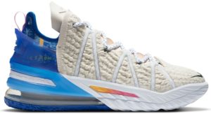 Nike LeBron 18 Los Angeles By Day Light Cream/Game Royal-Spiral Sage-Pink Glow (DB8148-200)