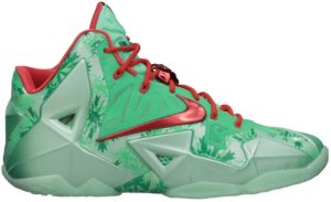 Nike LeBron 11 Christmas Green Glow/Light Crimson-Arctic Green (616175-301)