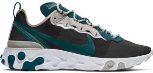 Nike React Element 55 Philadelphia Eagles Black/White-Medium Silver-Sport Teal (CK4877-001)