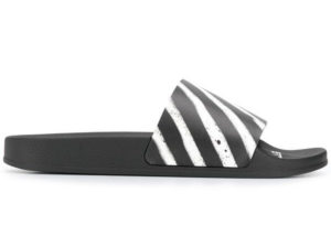 OFF-WHITE  Spray Stripes Slides Black Black (OMIA087S19C220371001)