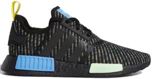 adidas NMD R1 Multi Knit Core Black Core Black/Real Blue/Yellow (EG7945)