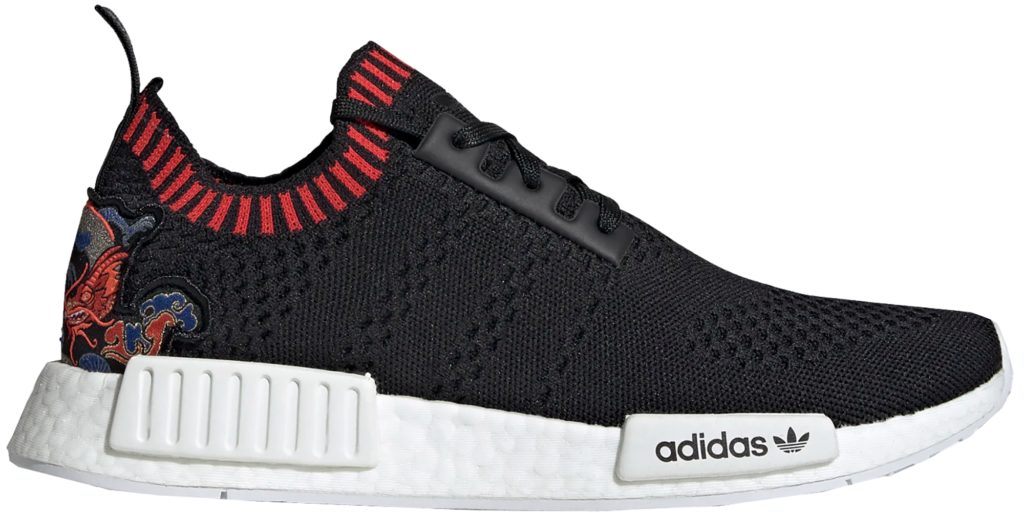 adidas NMD R1 Primeknit Dragon Patch Core Black/Core Black/Red (EH2238)