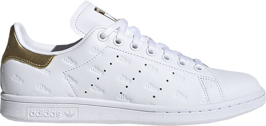 adidas Stan Smith Debossed Logos Gold (W) Cloud White/Cloud White/Gold Metallic (EF6853)