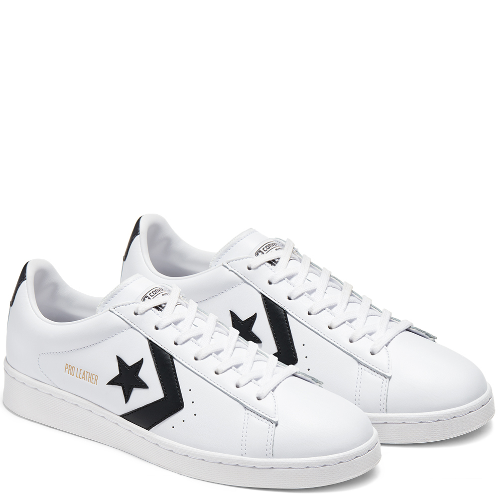 converse pro leather low top black