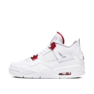 Jordan 4 Retro Metallic Red (GS) White/University Red-Metallic Silver (408452-112)