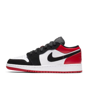 Jordan 1 Low Black Toe (GS) White/Black-Gym Red (553560-116)