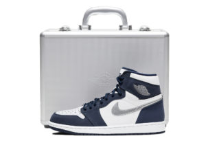 Jordan 1 Retro High COJP Midnight Navy (Suitcase) White/Metallic Silver-Midnight Navy (DB5877-100)