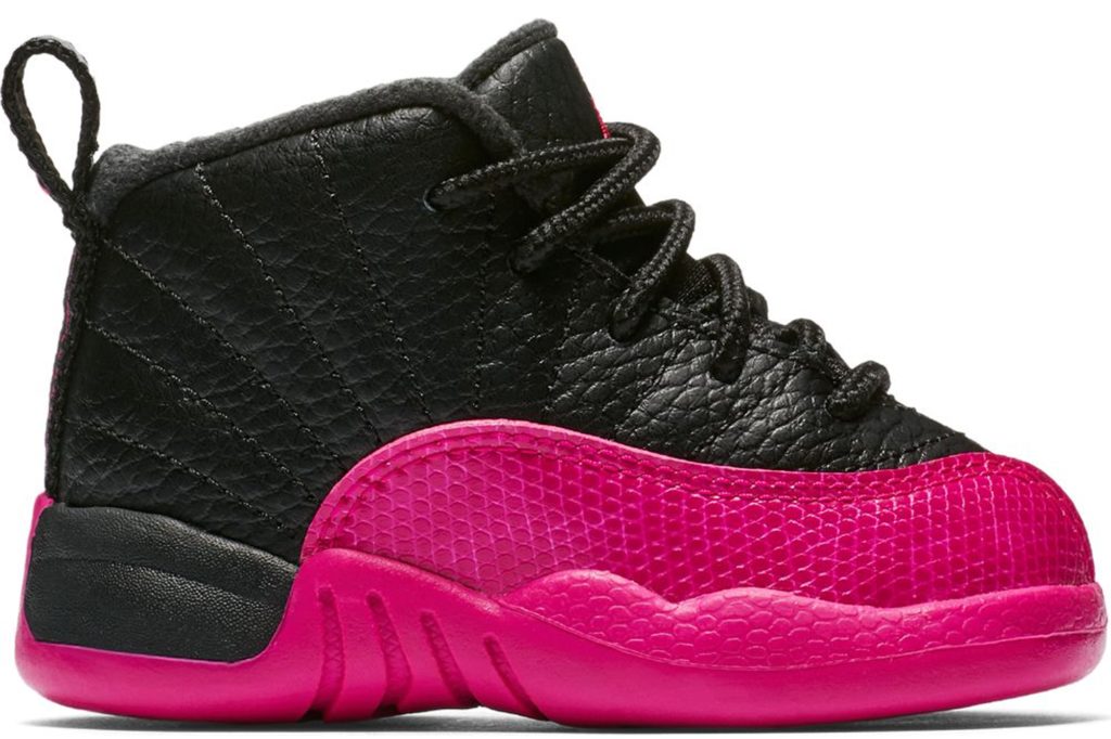 Jordan 12 Retro Black Deadly Pink (TD) Black/Deadly Pink-Metallic Silver (819666-026)