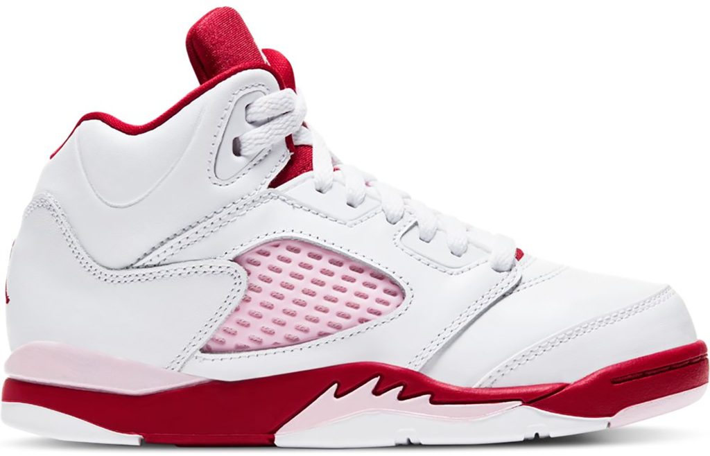 Jordan 5 Retro White Pink Red (PS) White/Pink Foam-Gym Red (440893-106)