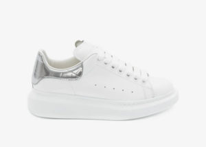 Alexander McQueen  Oversized White Silver Croco (W) White/Silver (553770WHYBQ9071)